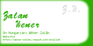 zalan wener business card